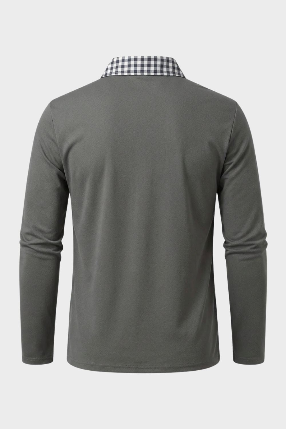 Men's Long Sleeve Polo Shirt with Collar & Chest Pocket