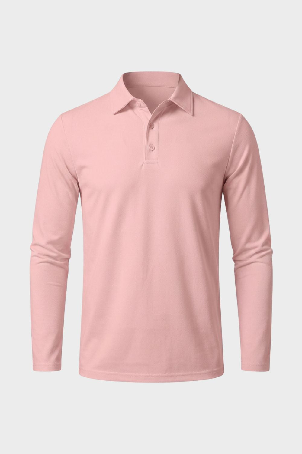 Men's Long Sleeve Polo Shirt with Buttons