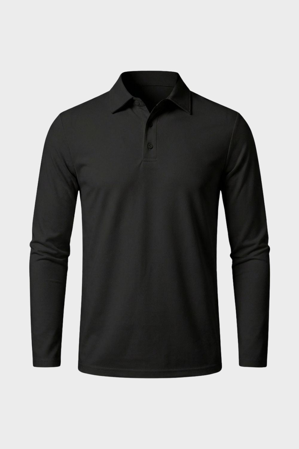Men's Long Sleeve Polo Shirt with Buttons