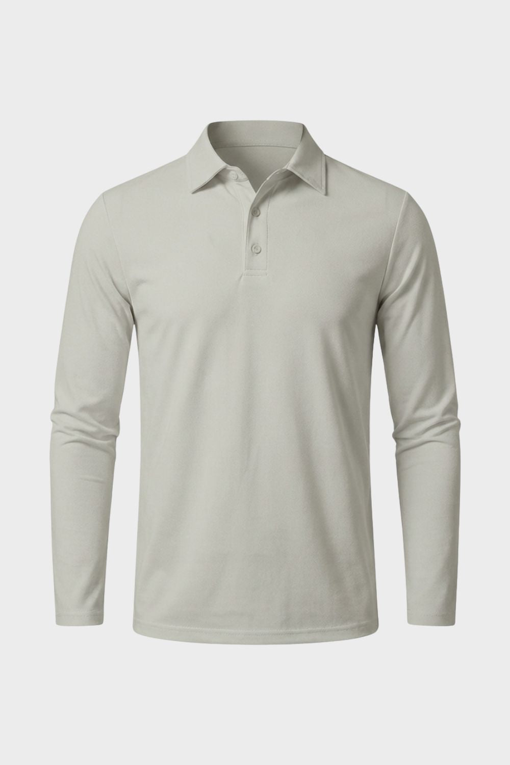 Men's Long Sleeve Polo Shirt with Buttons