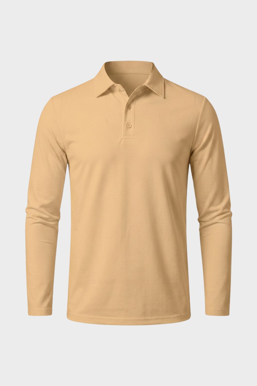 Men's Long Sleeve Polo Shirt with Buttons