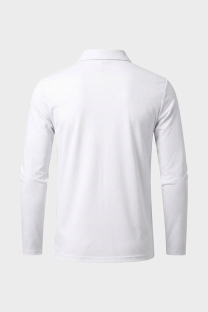 Men's Long Sleeve Polo Shirt with Buttons