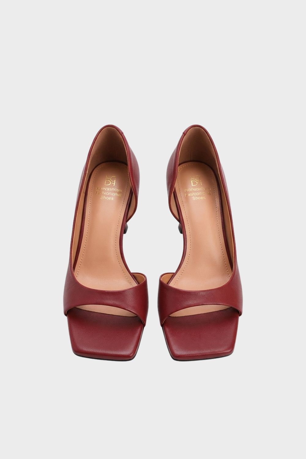 Women's Square Toe Leather High Heels