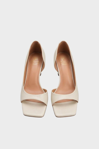 Women's Square Toe Leather High Heels