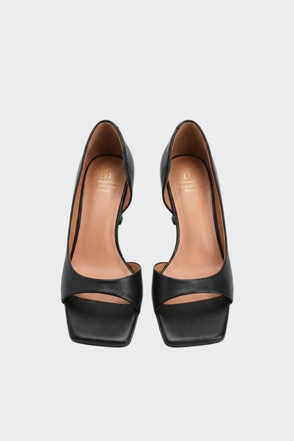 Women's Square Toe Leather High Heels