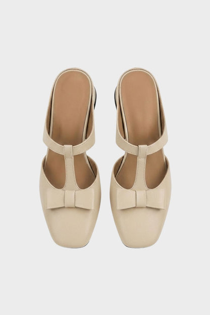 Women's Bow-Embellished Square Toe Mary Jane Pumps
