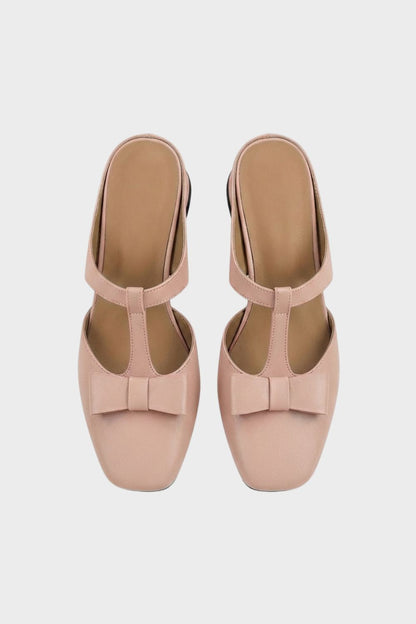 Women's Bow-Embellished Square Toe Mary Jane Pumps