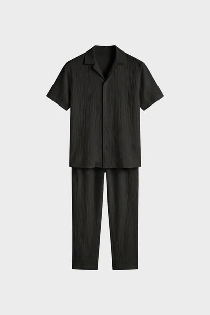 Men's Cotton Pyjama Set with Short Sleeve Top