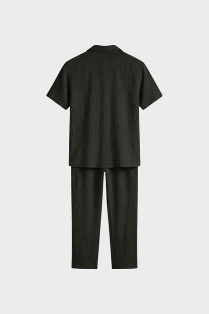 Men's Cotton Pyjama Set with Short Sleeve Top