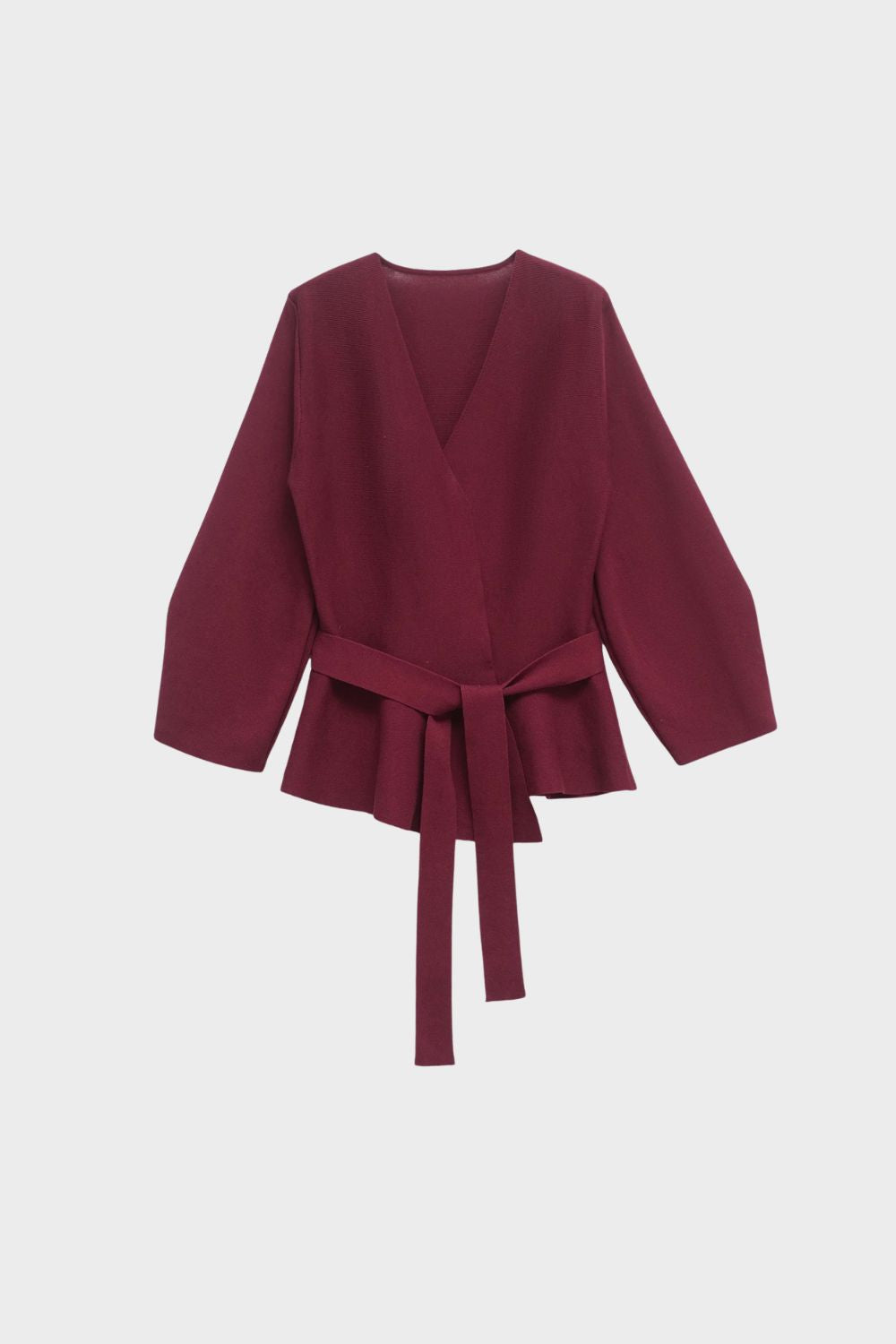 Women's V-Neck Wrap Blouse with Belt