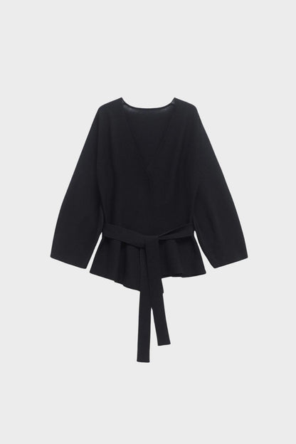 Women's V-Neck Wrap Blouse with Belt