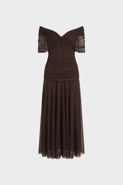 Women's Off-Shoulder Chiffon Evening Dress