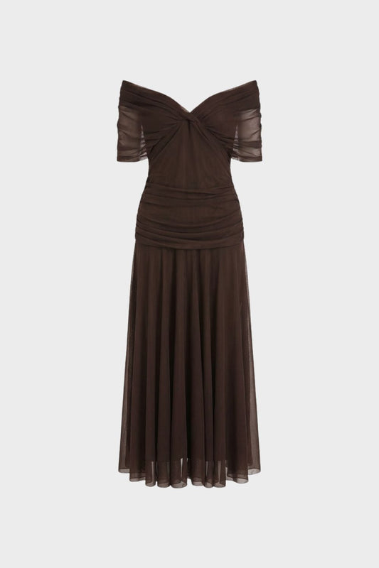 Women's Off-Shoulder Chiffon Evening Dress