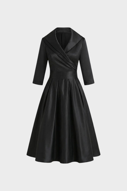 Women's A-Line Wrap Dress with 3/4 Sleeves