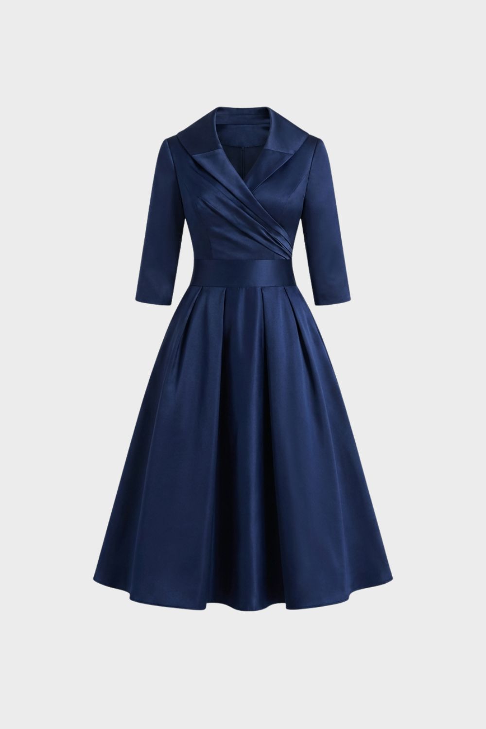 Women's A-Line Wrap Dress with 3/4 Sleeves
