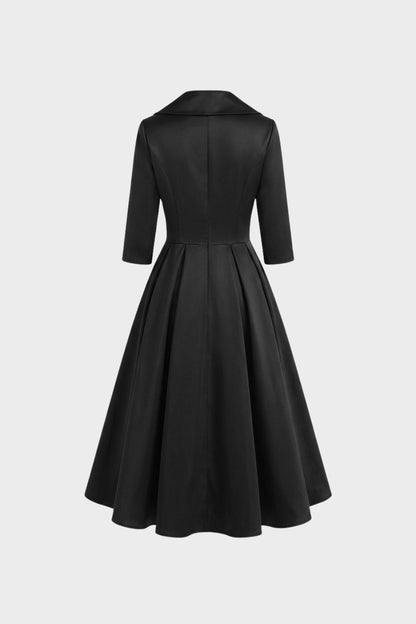 Women's A-Line Wrap Dress with 3/4 Sleeves