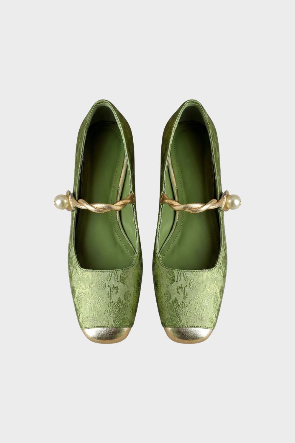 Women's Pearl Strap Mary Jane Ballet Flats