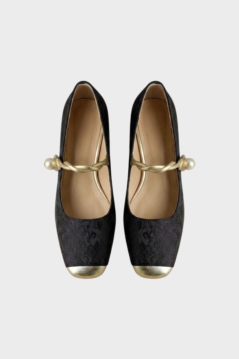 Women's Pearl Strap Mary Jane Ballet Flats