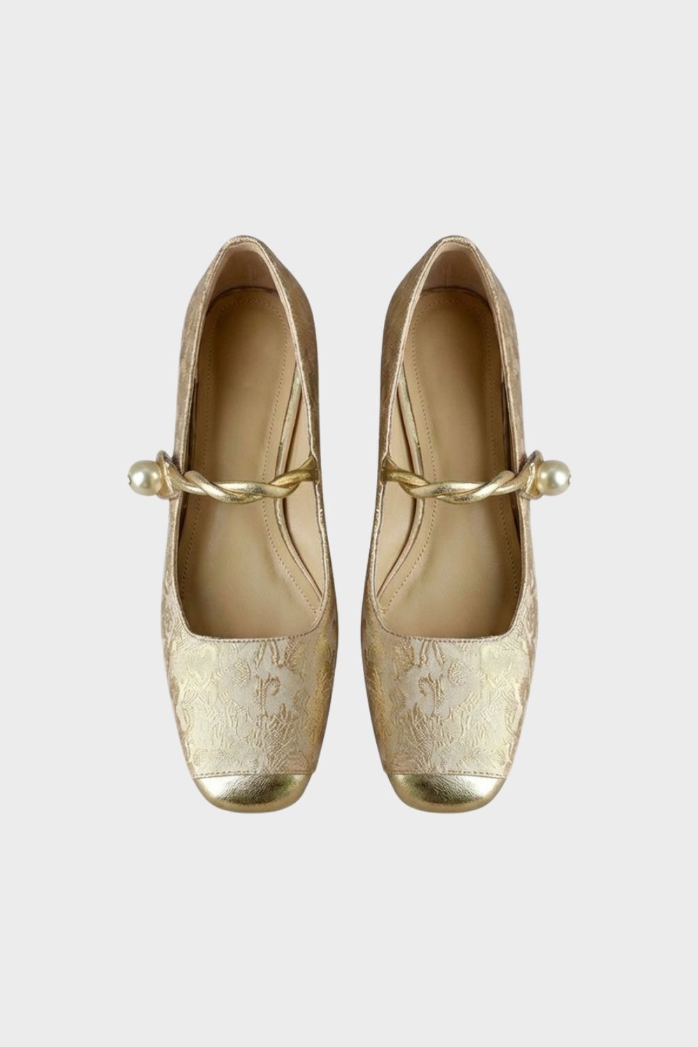 Women's Pearl Strap Mary Jane Ballet Flats