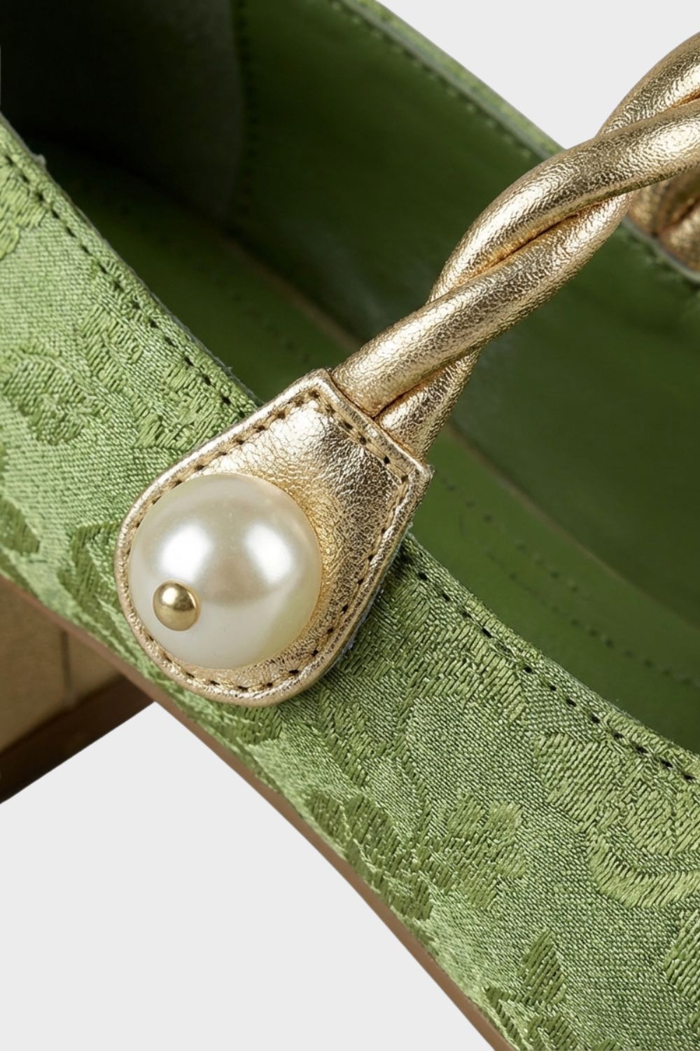 Women's Pearl Strap Mary Jane Ballet Flats