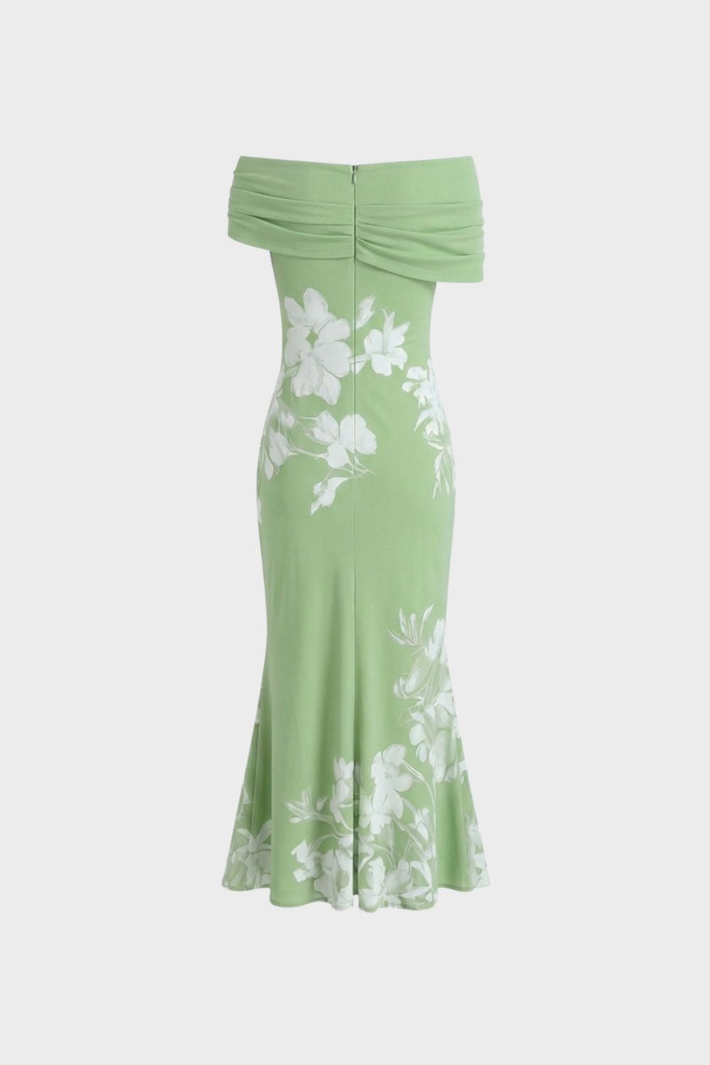 Women's Floral Print Off-Shoulder Maxi Dress – Figure-Hugging