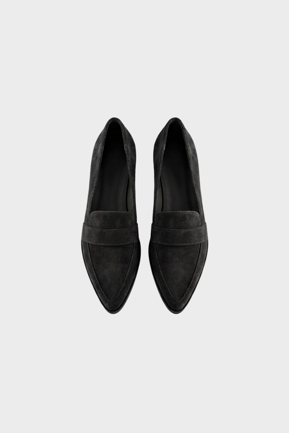 Brown Suede Pointed Loafers for Women