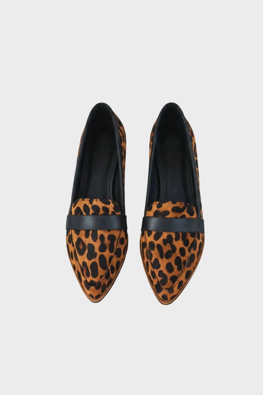 Brown Suede Pointed Loafers for Women