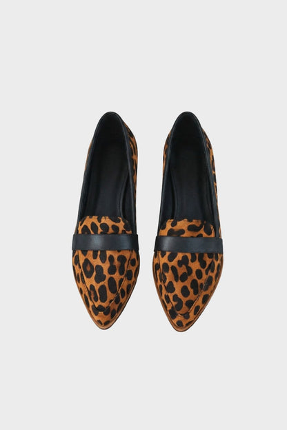Brown Suede Pointed Loafers for Women