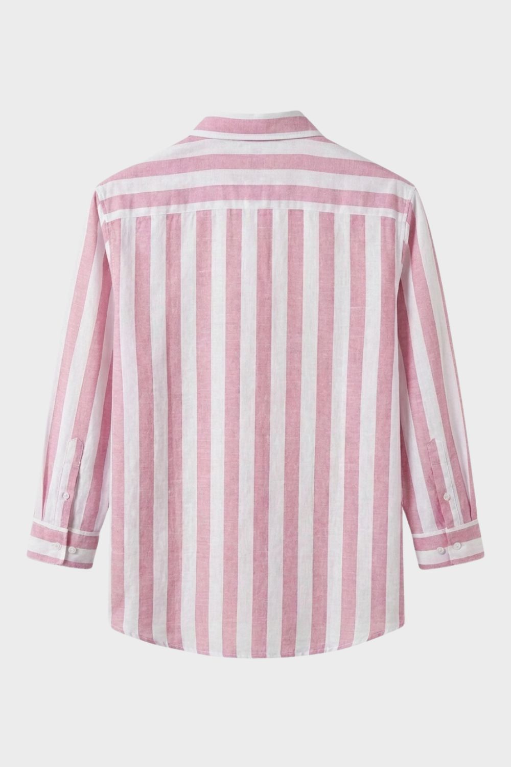 Men's Striped Long Sleeve Shirt with Kent Collar