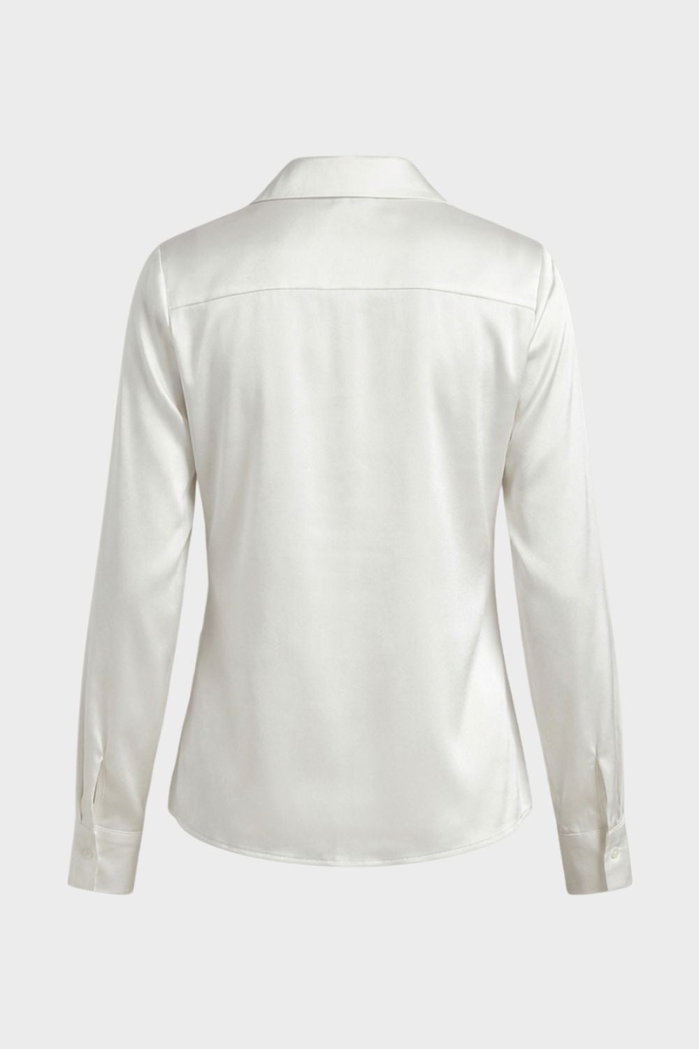 Women's Long Sleeve Waterfall Neck Blouse | Draped Front