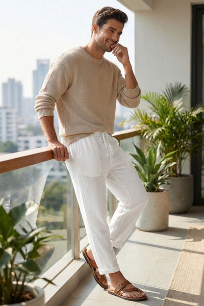 Men's Japan Style Relaxed Fit Casual Pants | Tapered Leg