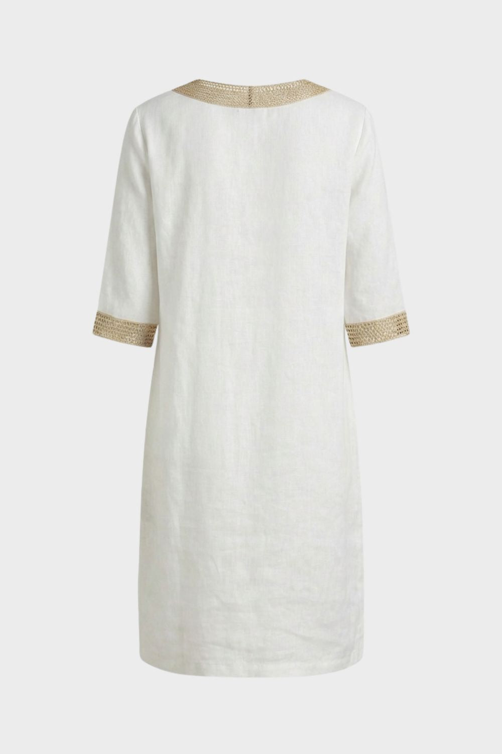 Women's V-Neck Dress with 3/4 Sleeves