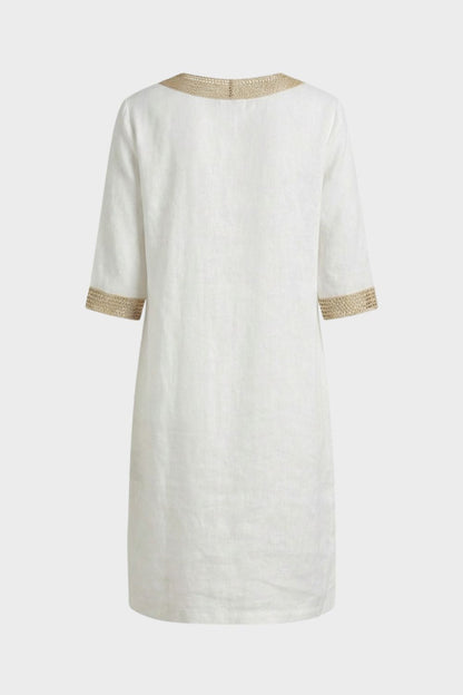 Women's V-Neck Dress with 3/4 Sleeves