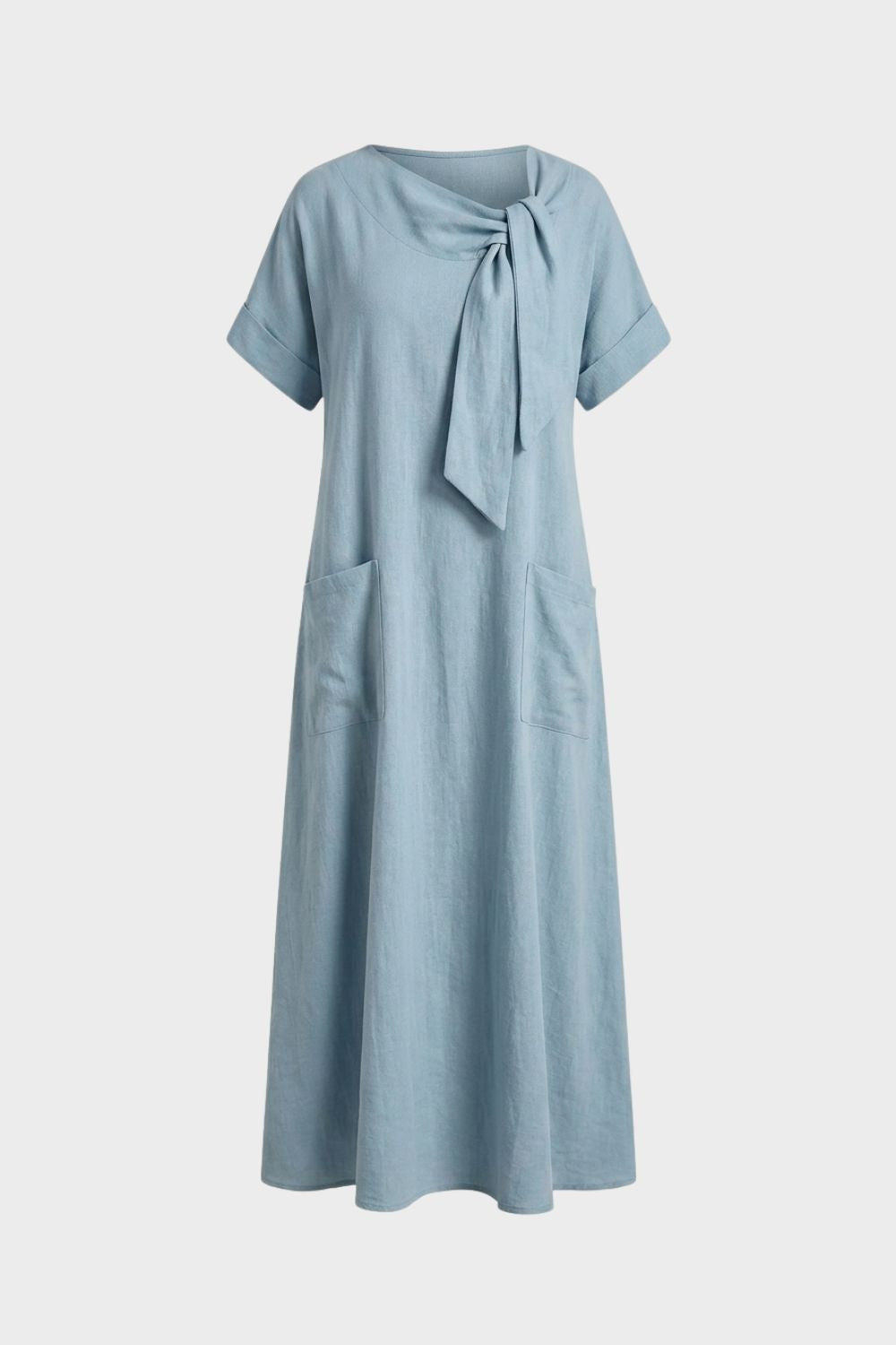 Women's Short Sleeve Round Neck Loose Dress | Maxi