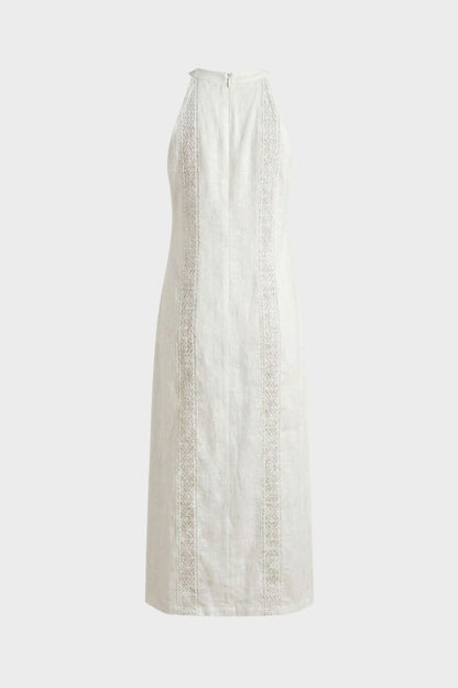Women's Lace-Trim Linen Maxi | Slit