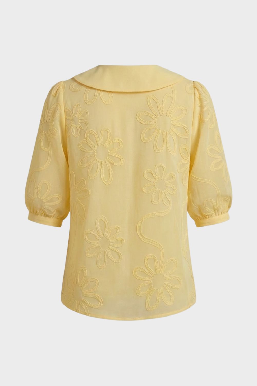 Women's Embroidered Floral Loose Fit Blouse | Round Neck