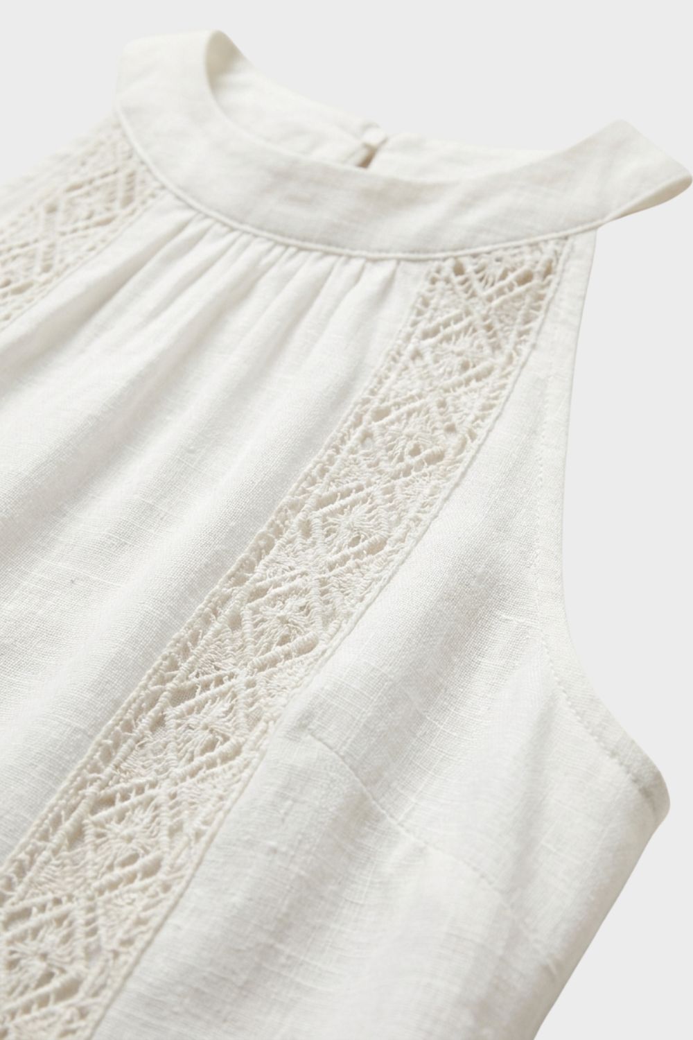 Women's Lace-Trim Linen Maxi | Slit