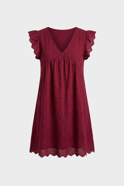 Women's V Neck Cap Sleeve | Mini Dress
