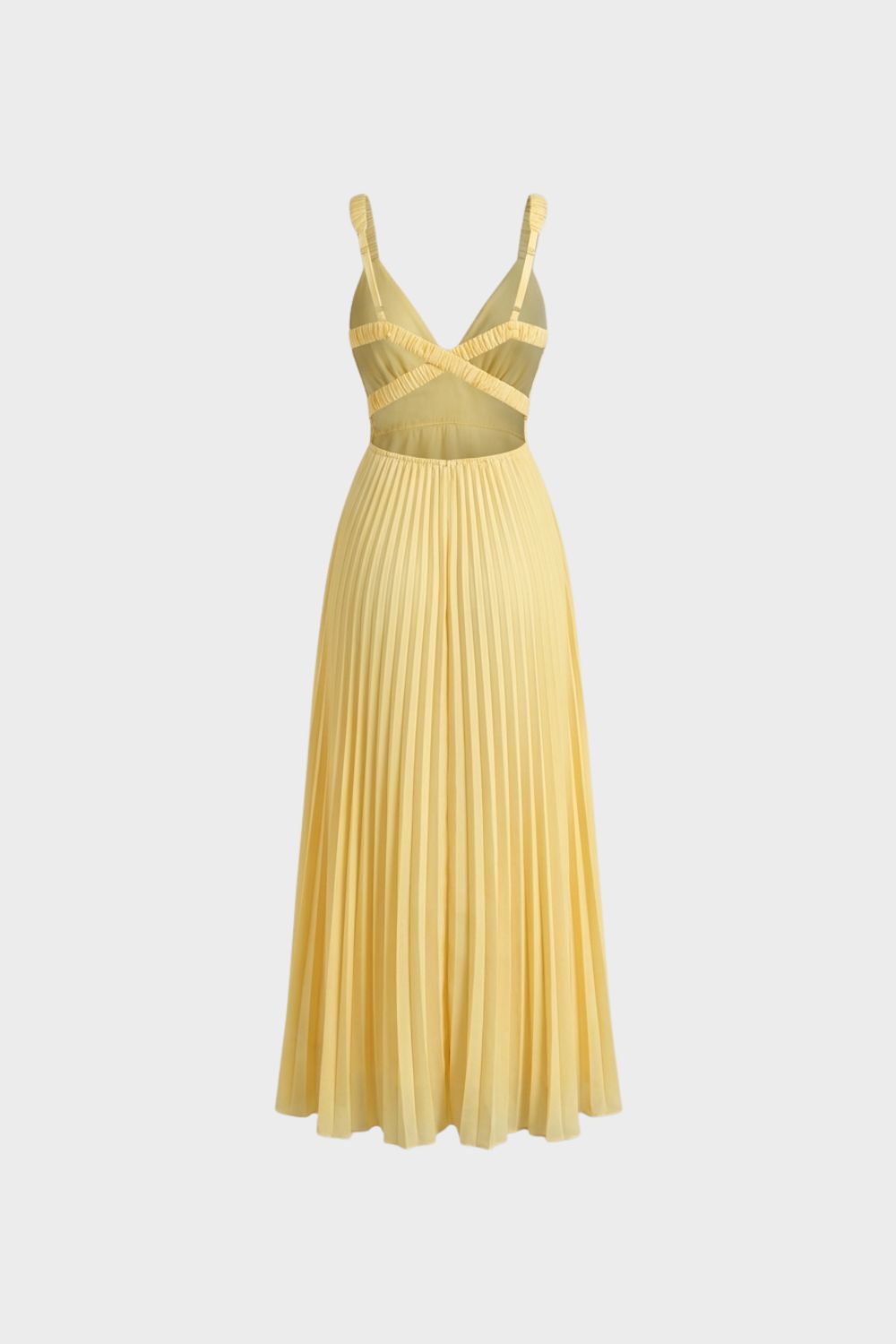Women's Sleeveless V Neck Maxi Dress | Pleated Skirt