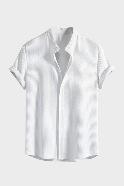 Men's Italian Style Casual Button Front Summer Shirt | Rolled Sleeve