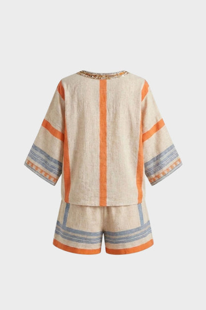 Women's Short Sleeve Loose Fit Top and Shorts Set | Summer Look