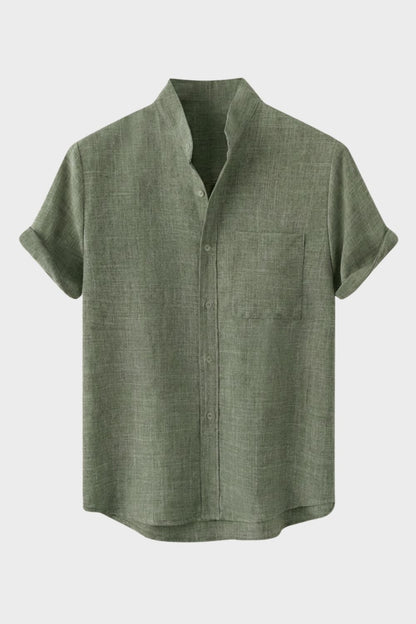 Men's Short Sleeve Stand Collar Shirt | Summer
