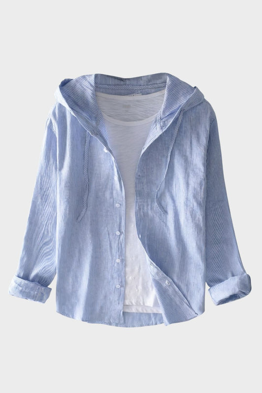Men's Hooded Striped Shirt