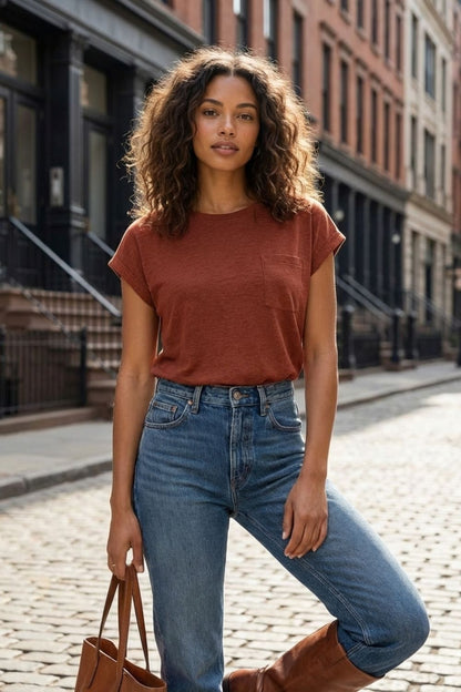 Women's Short Sleeve Round Neck T-Shirt | Loose Fit