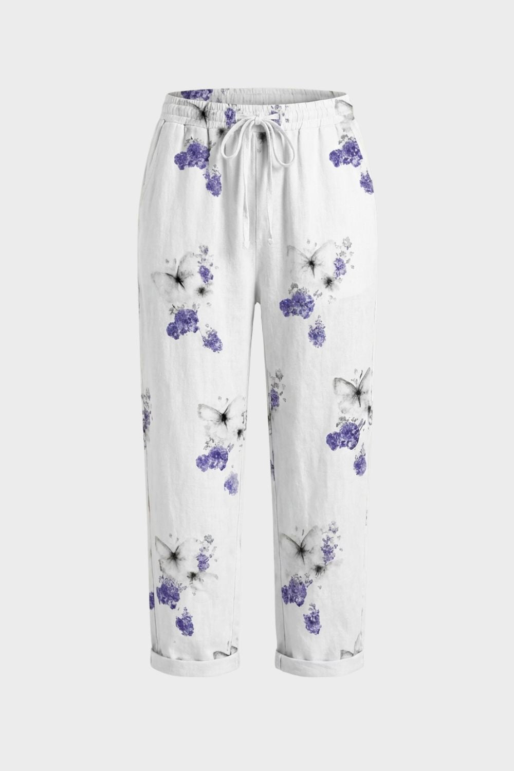 Women's Loose Fit Drawstring Pants | Striped Pattern