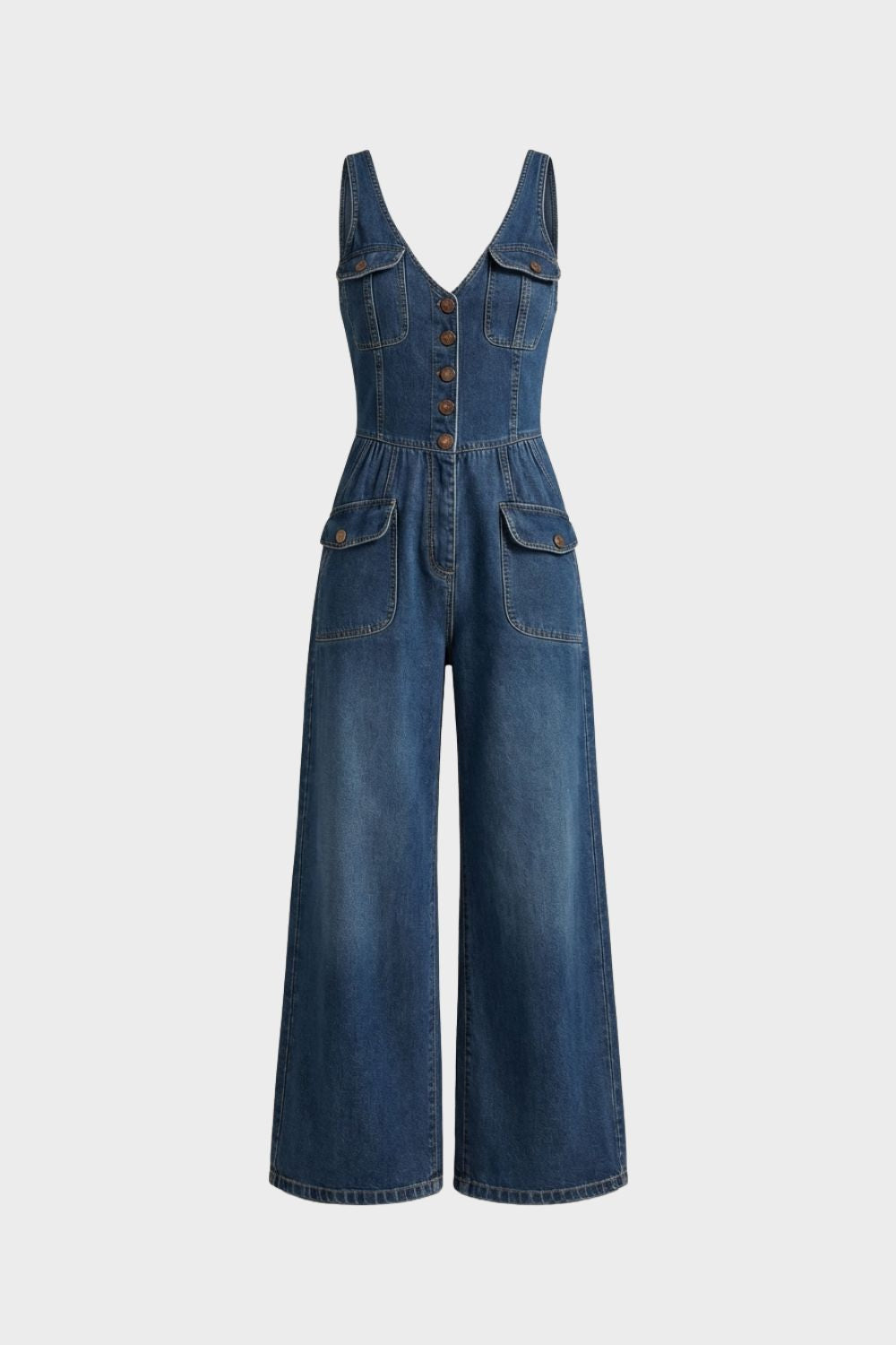 Women's Casual Jumpsuit With Wide-leg Pants