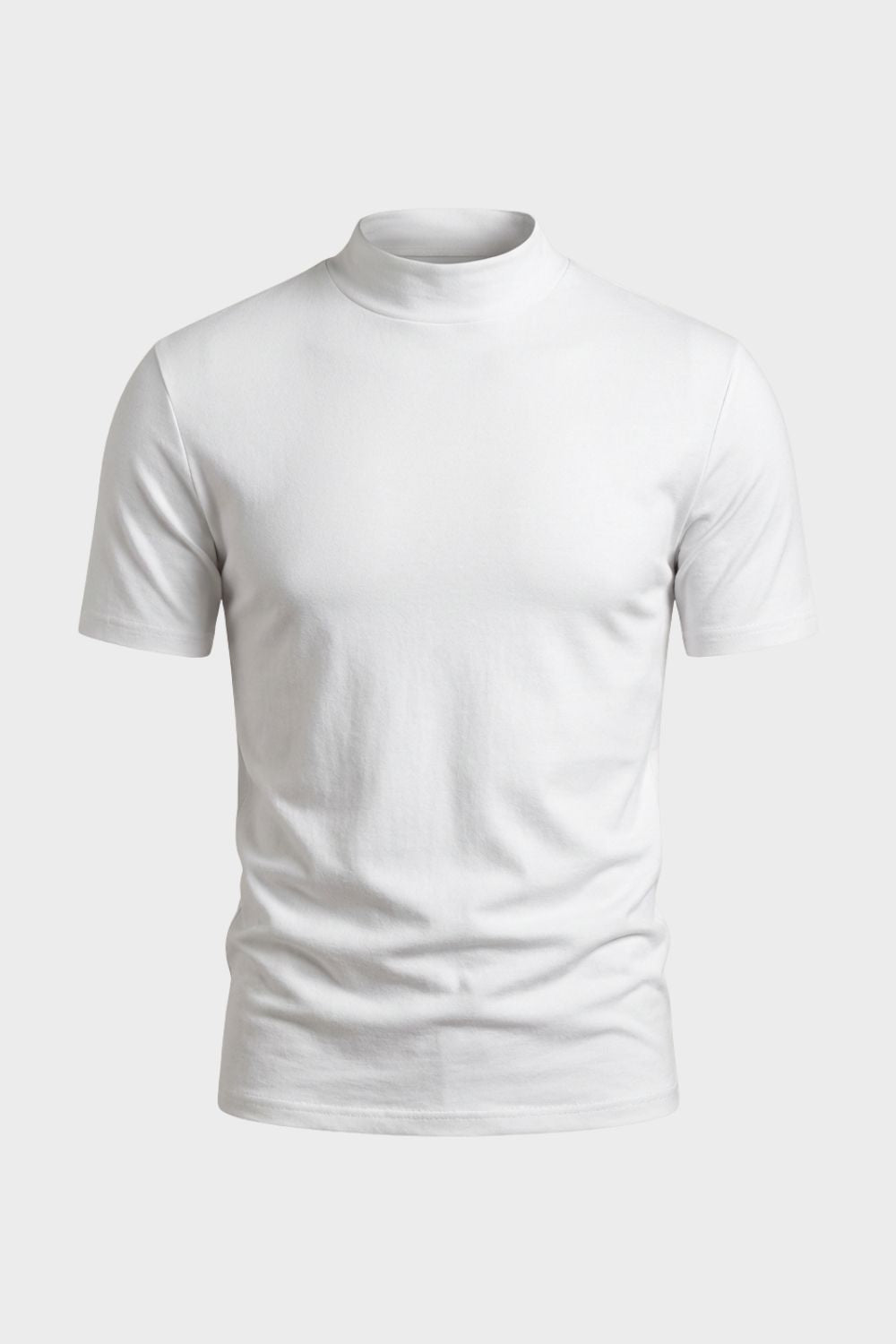 Men's Short Sleeve High Neck T-Shirt | Fitted