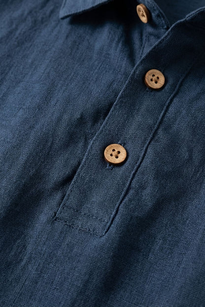 Men's Japan Style Minimal Button Placket Casual Shirt | Short Sleeve