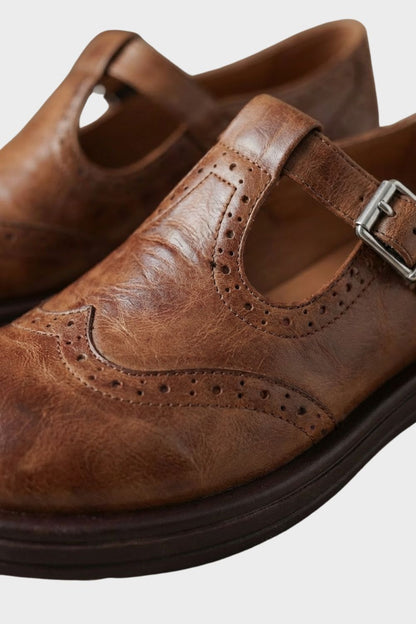Women's Round Toe Mary Jane Shoes | Strap Detail