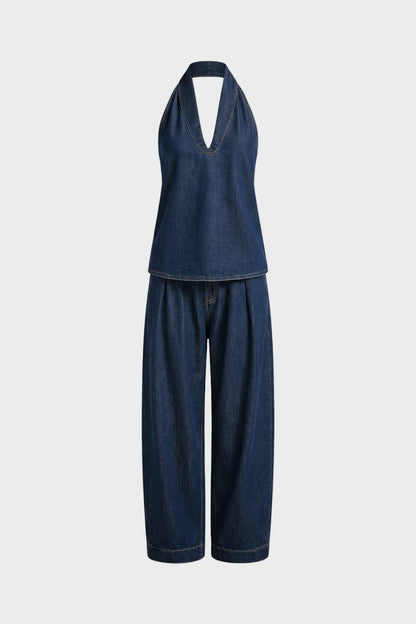 Women's Sleeveless V Neck Wide Leg Jumpsuit | Casual Style